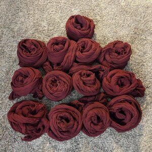 Burgundy/Cabernet Cheesecloth Runners Bulk 9ft/108in Boho Gauze Cloth